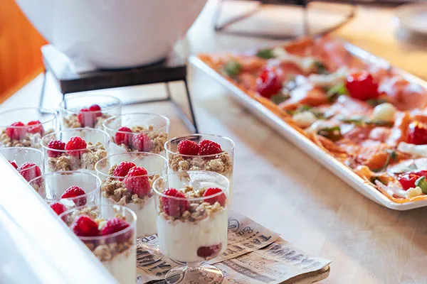 closeup of hor d'oeuvres on a table