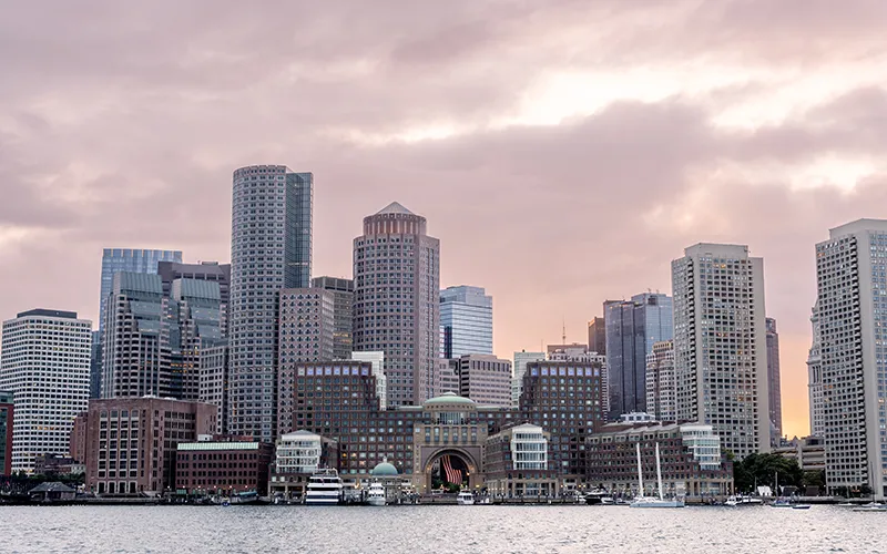 Boston Skyline at sunset