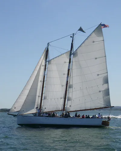 Schooner Adirondack sailing in Boston Harbor