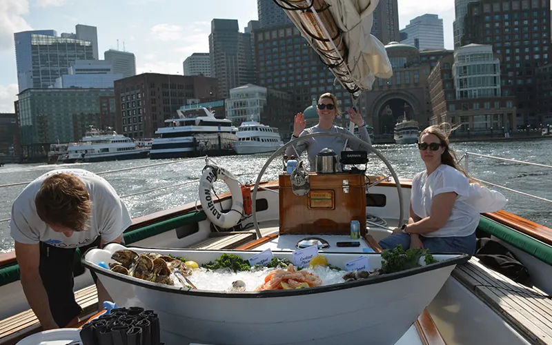 Oysters on the Schooner Adirondack in Boston Harbor