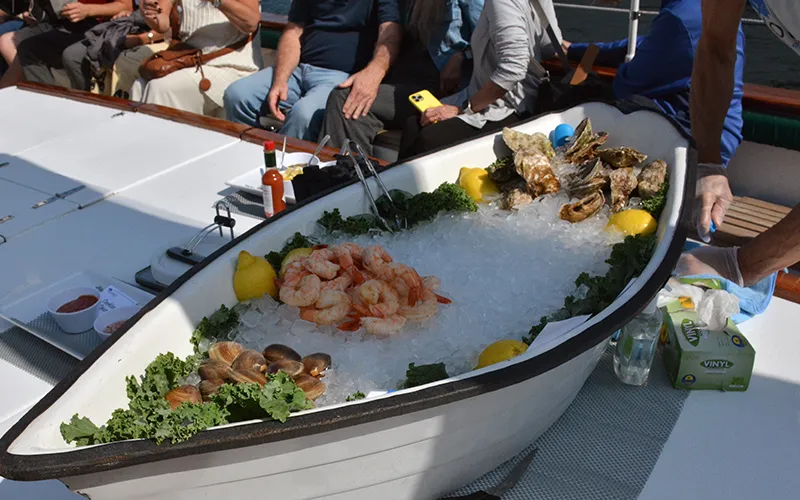 Oysters on the Schooner Adirondack in Boston Harbor