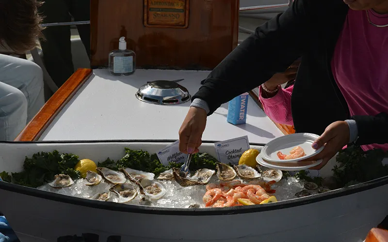 Oysters on the Schooner Adirondack in Boston Harbor