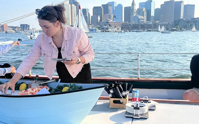 Oysters on the Schooner Adirondack in Boston Harbor
