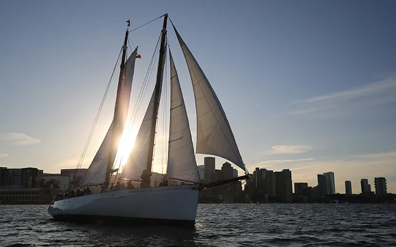 Schooner Adirondack II sailing in Boston Harbor