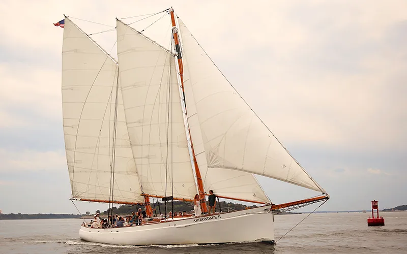 Schooner Adirondack II sailing in Boston Harbor