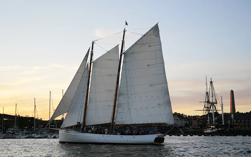Schooner Adirondack II sailing in Boston Harbor