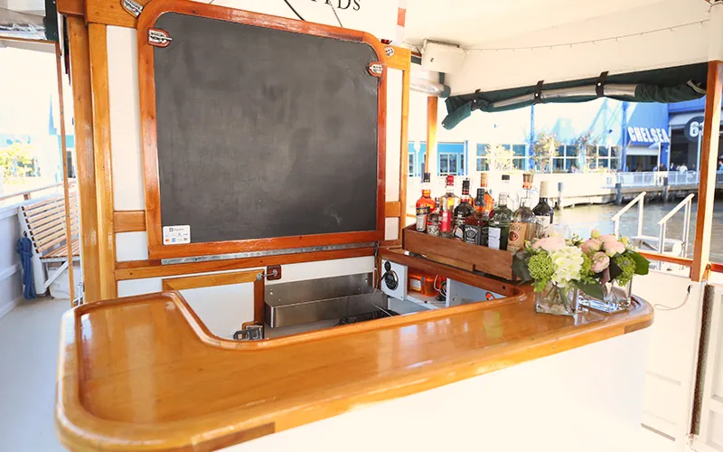 The bar on yacht Patriot