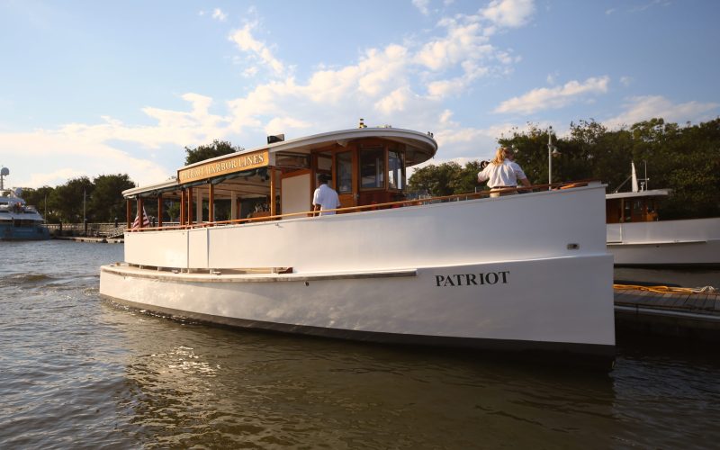 Yacht Patriot in Boston Harbor on a sunny day