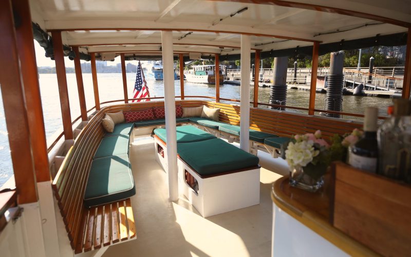 The main salon of the Yacht Patriot