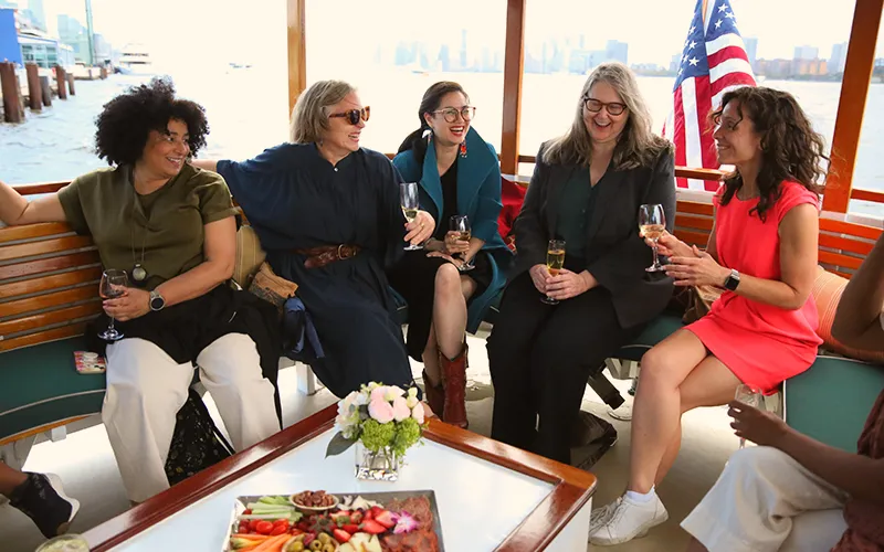 Company. office party aboard the yacht Patriot in Boston Harbor