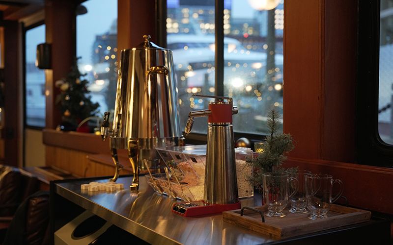 SantaBrunch8 Hot cocoa station on a boat