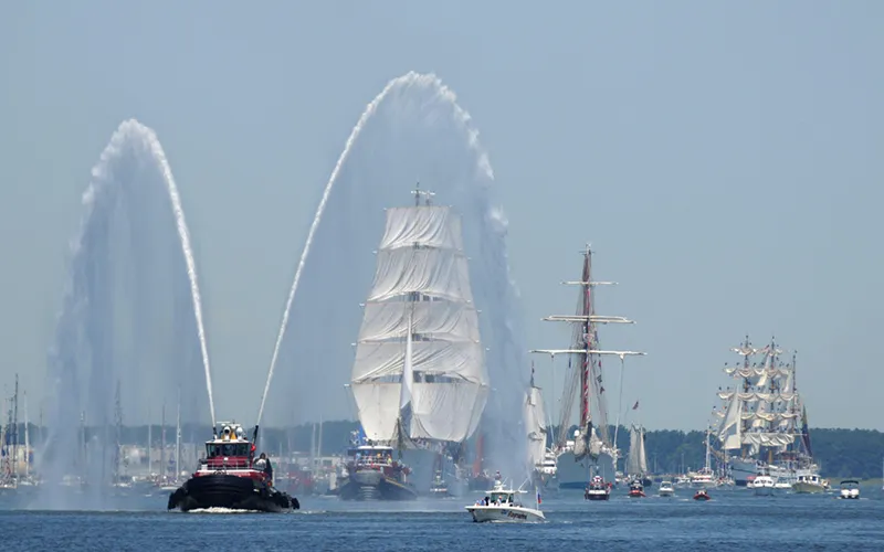 Tall Ship Parade in a Harbor