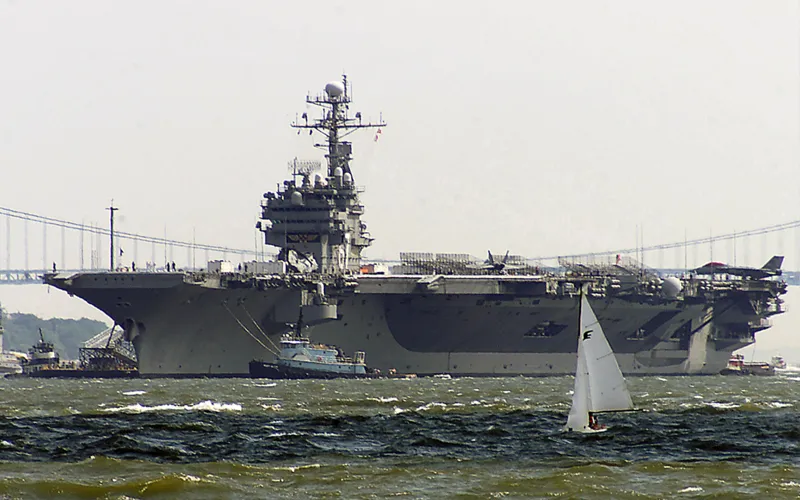 Navy destroyer in NY Harbor for Fleet Week